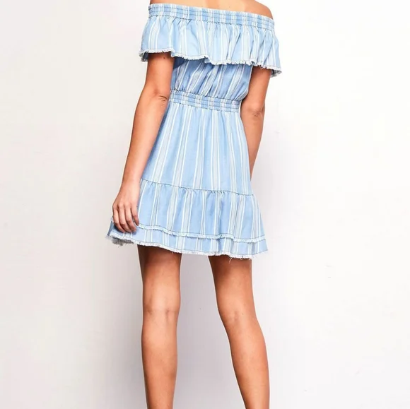 bb dakota off shoulder dress Jack By Bb Dakota Aitana Geometric Lace Women's Dress Rosette : 4